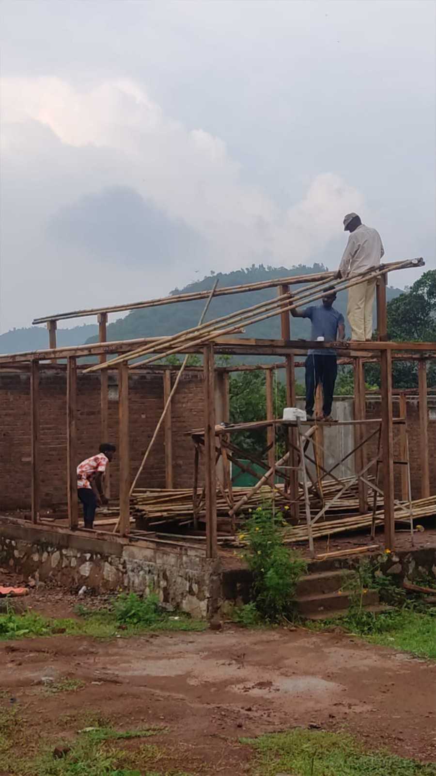 Bamboo House Construction Work